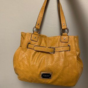 NINE WEST Textured Mustard Bag